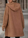Texture Zip Up Long Sleeve Hooded Coat - Trendsi - Flyclothing LLC