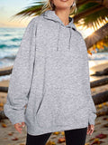 Drawstring Dropped Shoulder Hoodie - Trendsi - Flyclothing LLC