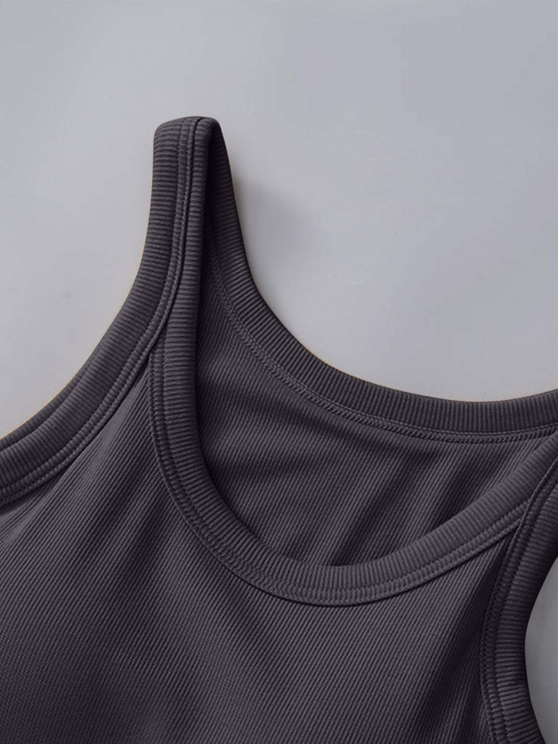Round Neck Tank with Bra - Trendsi - Flyclothing LLC