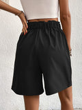 Pocketed Half Elastic Waist Shorts - Trendsi