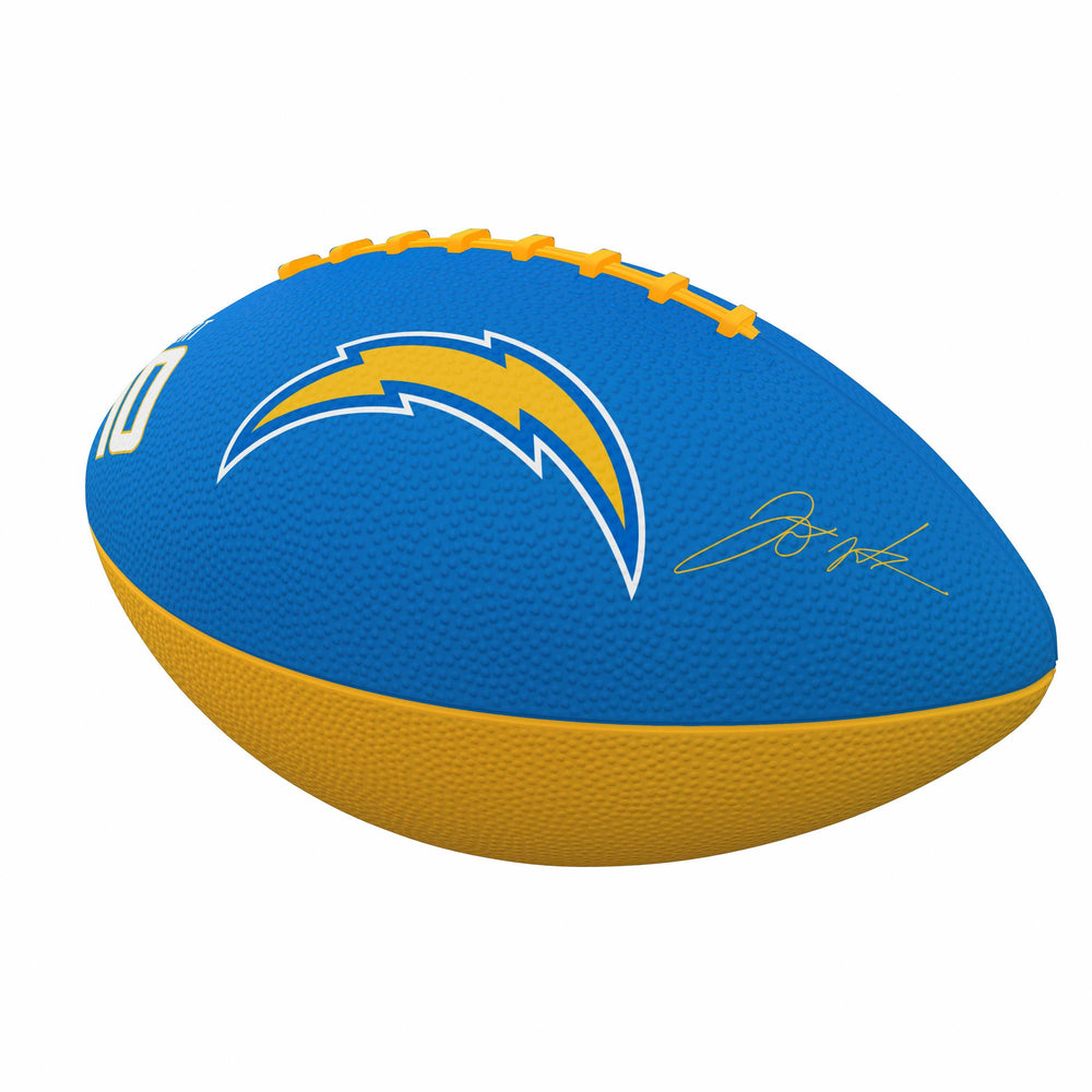 LA Chargers Justin Herbert Players Junior Size Rubber Football - Logo Brands - Flyclothing LLC