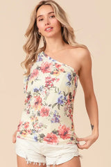 BiBi Floral Printed Jersey Knit Ruffle Sleeve Top - Trendsi - Flyclothing LLC