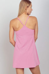 VERY J Sleeveless Active Tennis Dress with Unitard Liner - Trendsi - Flyclothing LLC