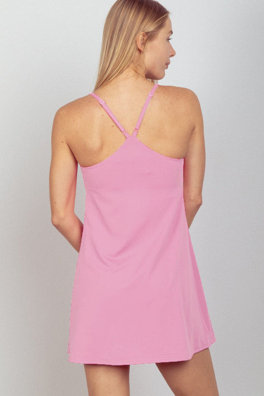 VERY J Sleeveless Active Tennis Dress with Unitard Liner Trendsi