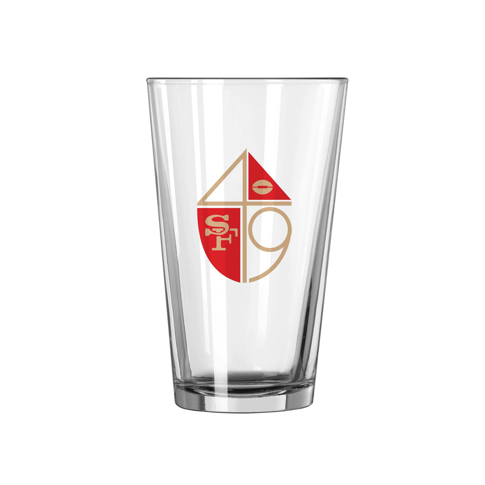 San Francisco 49ers 16oz Retro Pint Glass - Logo Brands - Flyclothing LLC