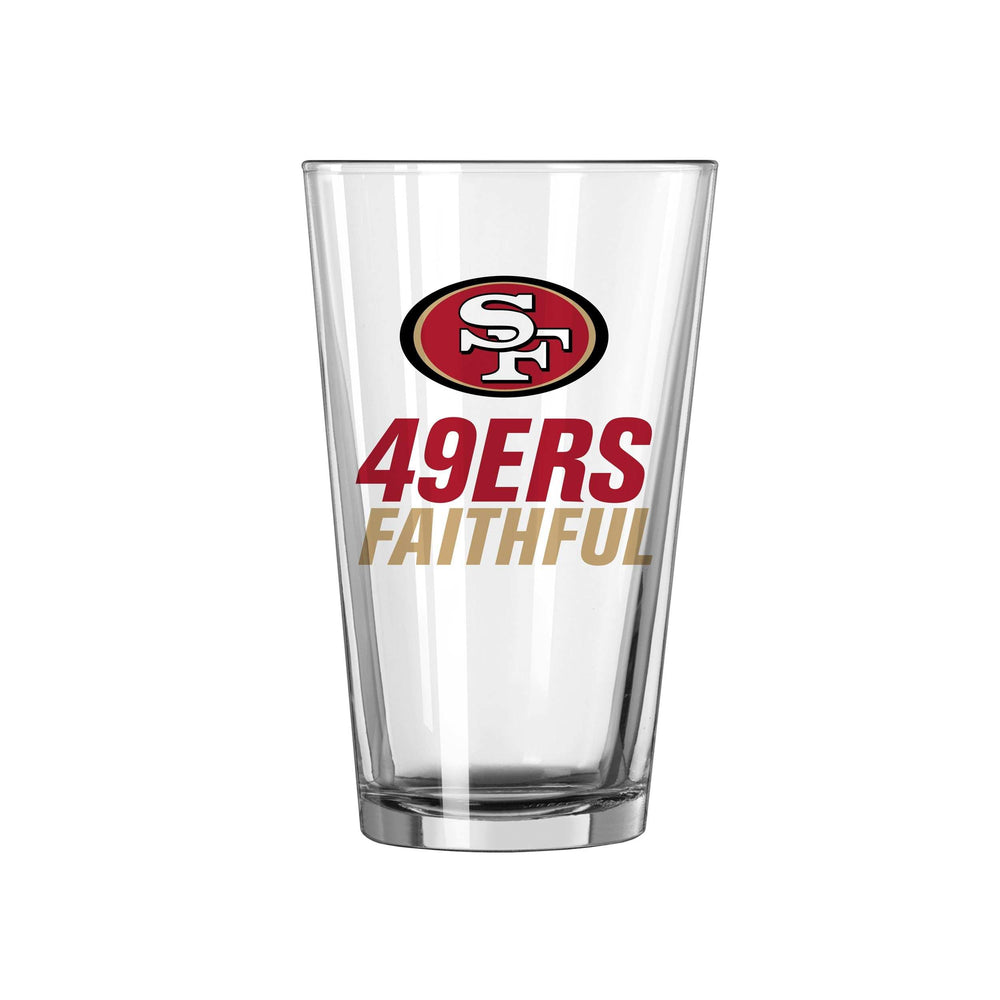 San Francisco 49ers 16oz Slogan Pint Glass - Logo Brands - Flyclothing LLC