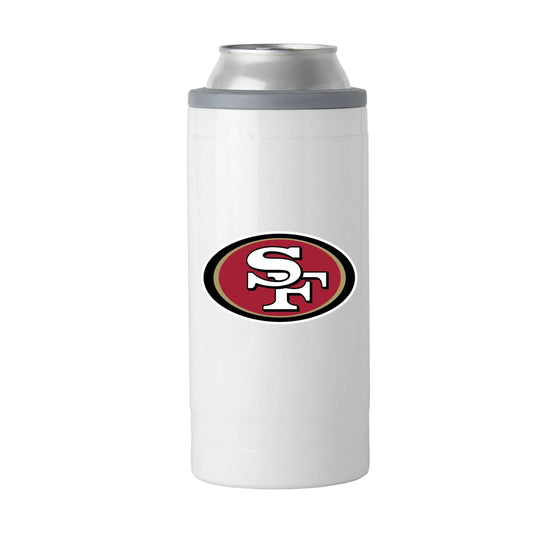 San Francisco 49ers Letterman 12 oz Slim Can Coolie - Logo Brands - Flyclothing LLC