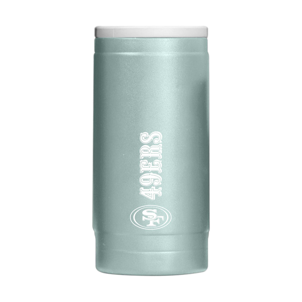 San Francisco 49ers Vertical Powder Coat Slim Can Coolie - Logo Brands - Flyclothing LLC