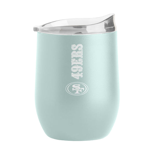 San Francisco 49ers 16oz Vertical Powder Coat Curved Beverage - Logo Brands - Flyclothing LLC