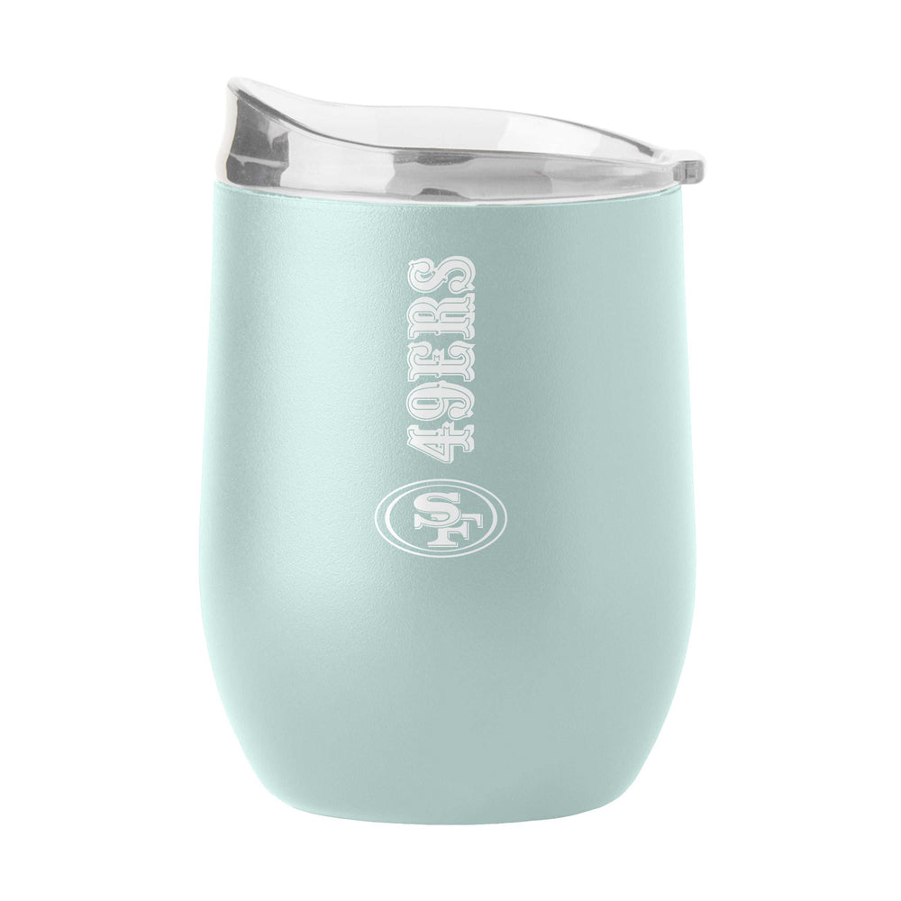 San Francisco 49ers 16oz Vertical Powder Coat Curved Beverage - Logo Brands - Flyclothing LLC