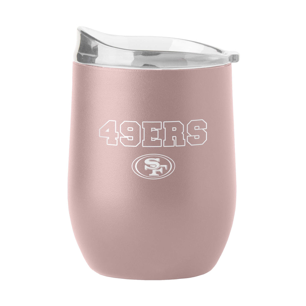 San Francisco 49ers 16oz Stencil Powder Coat Curved Beverage - Logo Brands - Flyclothing LLC