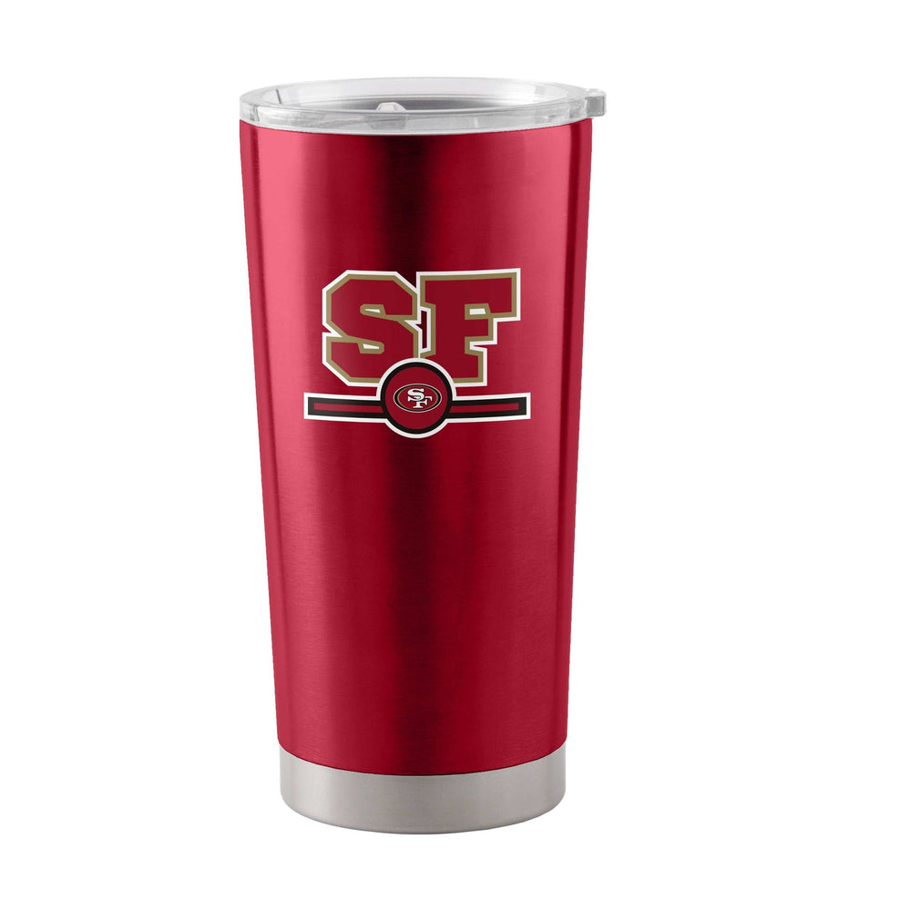 San Francisco 49ers Letterman 20 oz Stainless Tumbler - Logo Brands - Flyclothing LLC