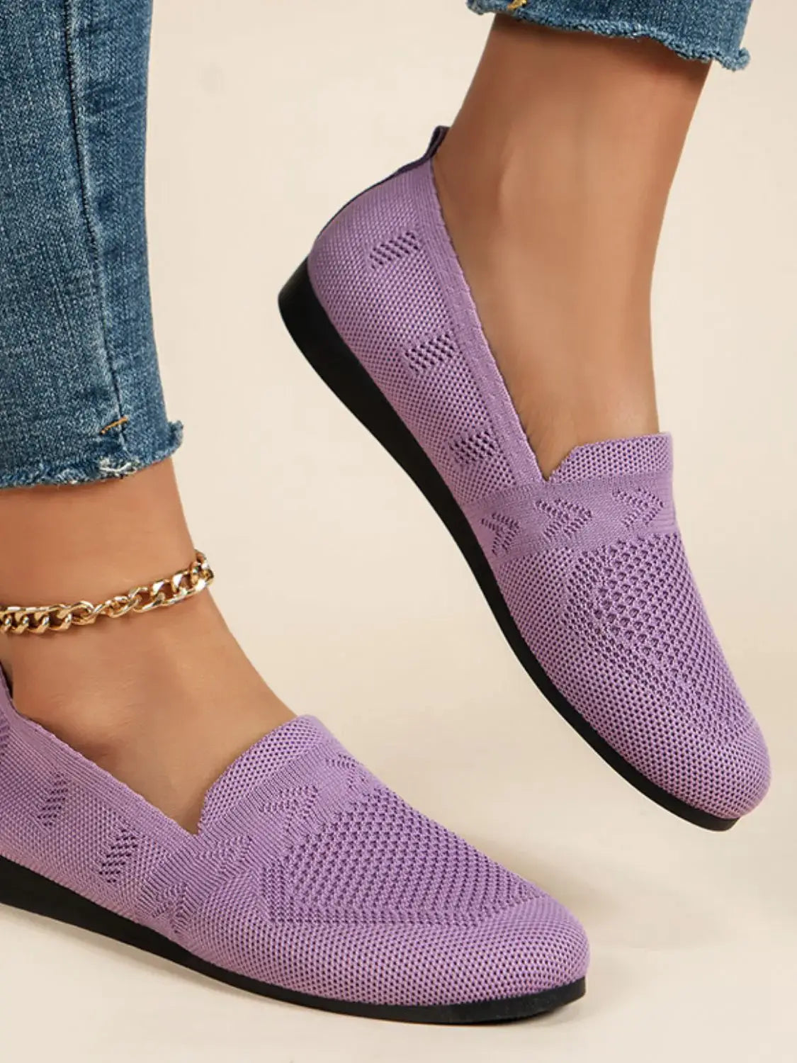 Mesh Round Toe Flat Slip-Ons - Trendsi - Flyclothing LLC