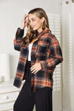 Mandy Plaid Dropped Shoulder Shirt - Trendsi - Flyclothing LLC