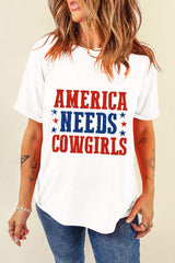 Letter Graphic Round Neck Short Sleeve T-Shirt - Trendsi - Flyclothing LLC