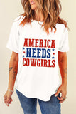 Letter Graphic Round Neck Short Sleeve T-Shirt - Trendsi - Flyclothing LLC