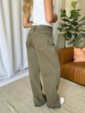 RFM Full Size High Rise Garment Dye Wide Leg  Jeans - Trendsi