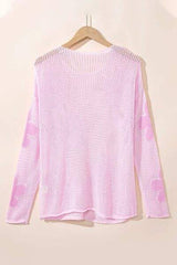 Openwork Round Neck Floral Knit Cover Up - Trendsi - Flyclothing LLC