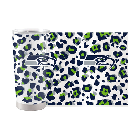 Seattle Seahawks 20oz Leopard Stainless Steel Tumbler - Logo Brands - Flyclothing LLC