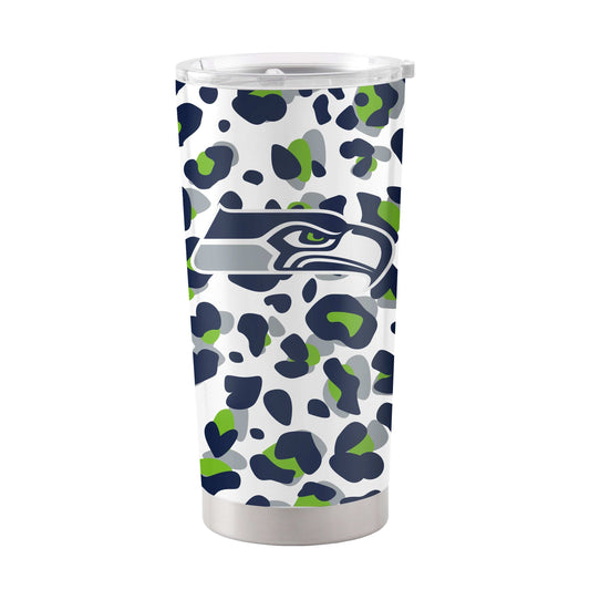 Seattle Seahawks 20oz Leopard Stainless Steel Tumbler - Logo Brands - Flyclothing LLC