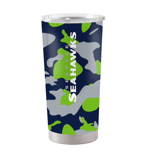 Seattle Seahawks 20oz Camo Stainless Steel Tumbler - Logo Brands - Flyclothing LLC