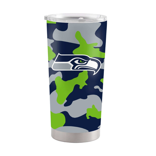 Seattle Seahawks 20oz Camo Stainless Steel Tumbler - Logo Brands - Flyclothing LLC