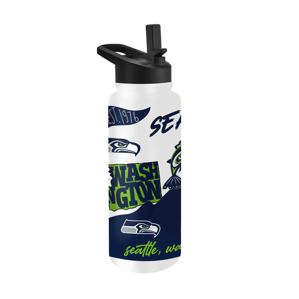 Seattle Seahawks Alternate 34oz Native Quencher Bottle - Logo Brands - Flyclothing LLC