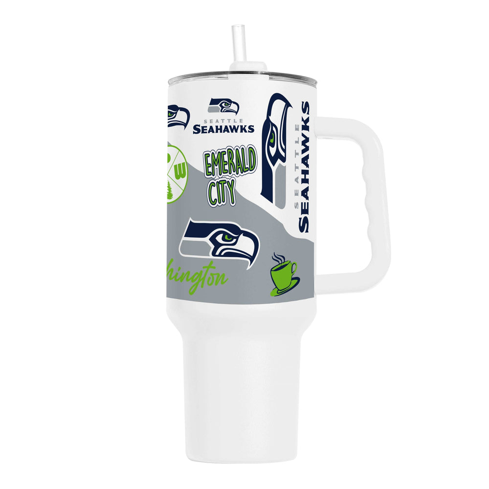 Seattle Seahawks 40oz Native Powder Coat Tumbler - Logo Brands - Flyclothing LLC