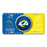 NFL - Los Angeles Rams Embossed Metal License Plate - Logo Brands - Flyclothing LLC