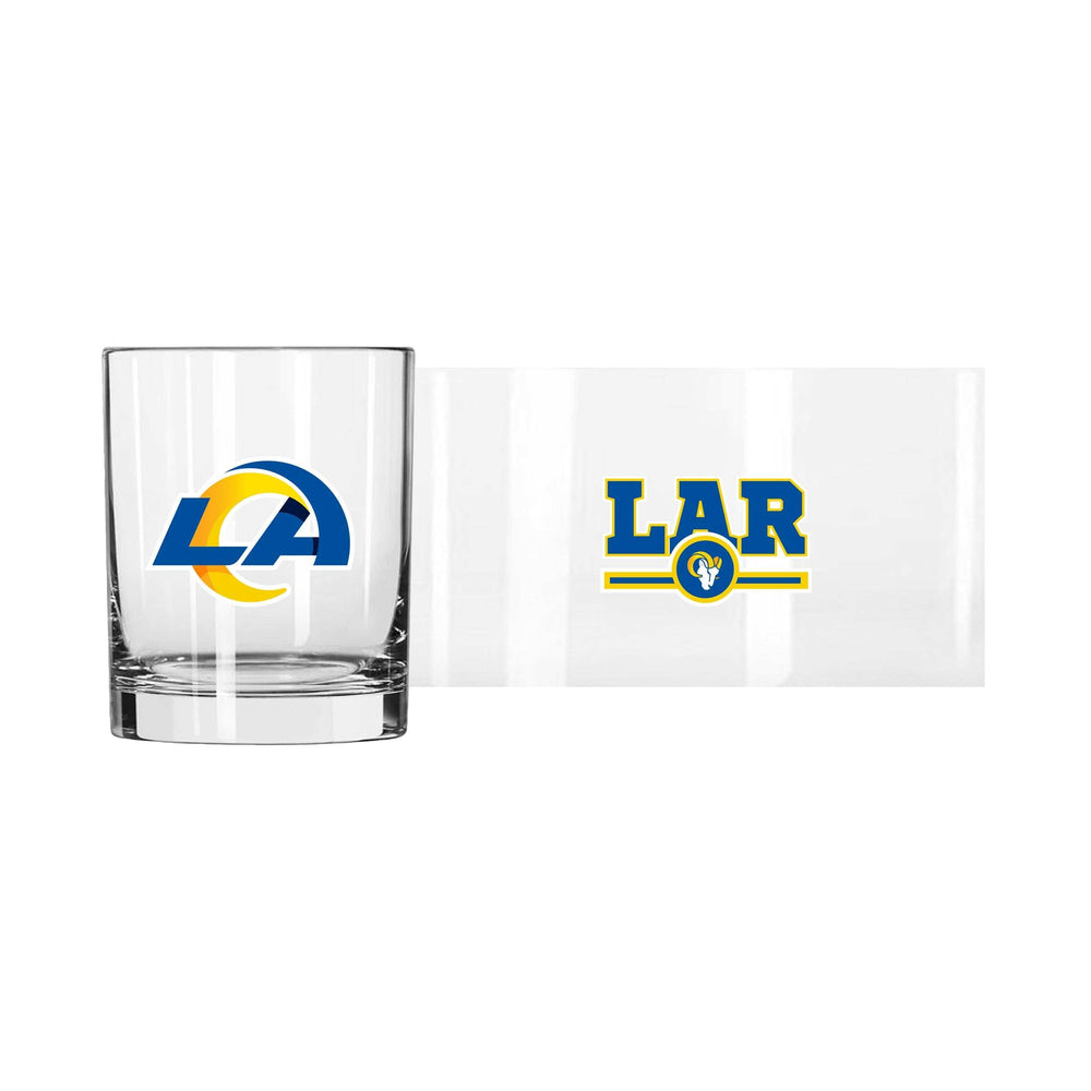 Los Angeles Rams 14oz Letterman Rock Glass - Logo Brands - Flyclothing LLC