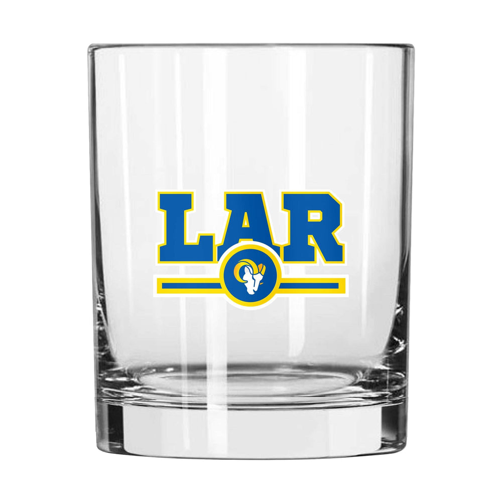 Los Angeles Rams 14oz Letterman Rock Glass - Logo Brands - Flyclothing LLC