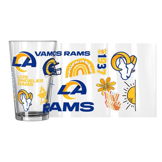 LA Rams 16oz Native Pint Glass - Logo Brands - Flyclothing LLC