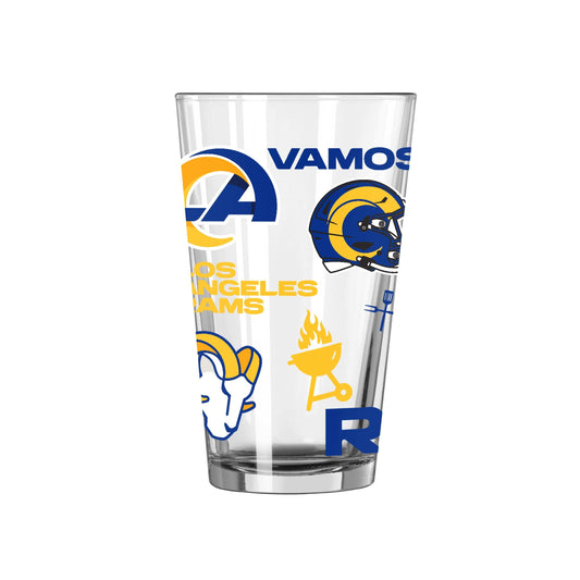 LA Rams 16oz Native Pint Glass - Logo Brands - Flyclothing LLC
