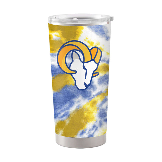 LA Rams 20oz Tie Dye Stainless Steel Tumbler - Logo Brands - Flyclothing LLC
