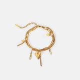 Stainless Steel Double Layered Charm Bracelet - Trendsi - Flyclothing LLC