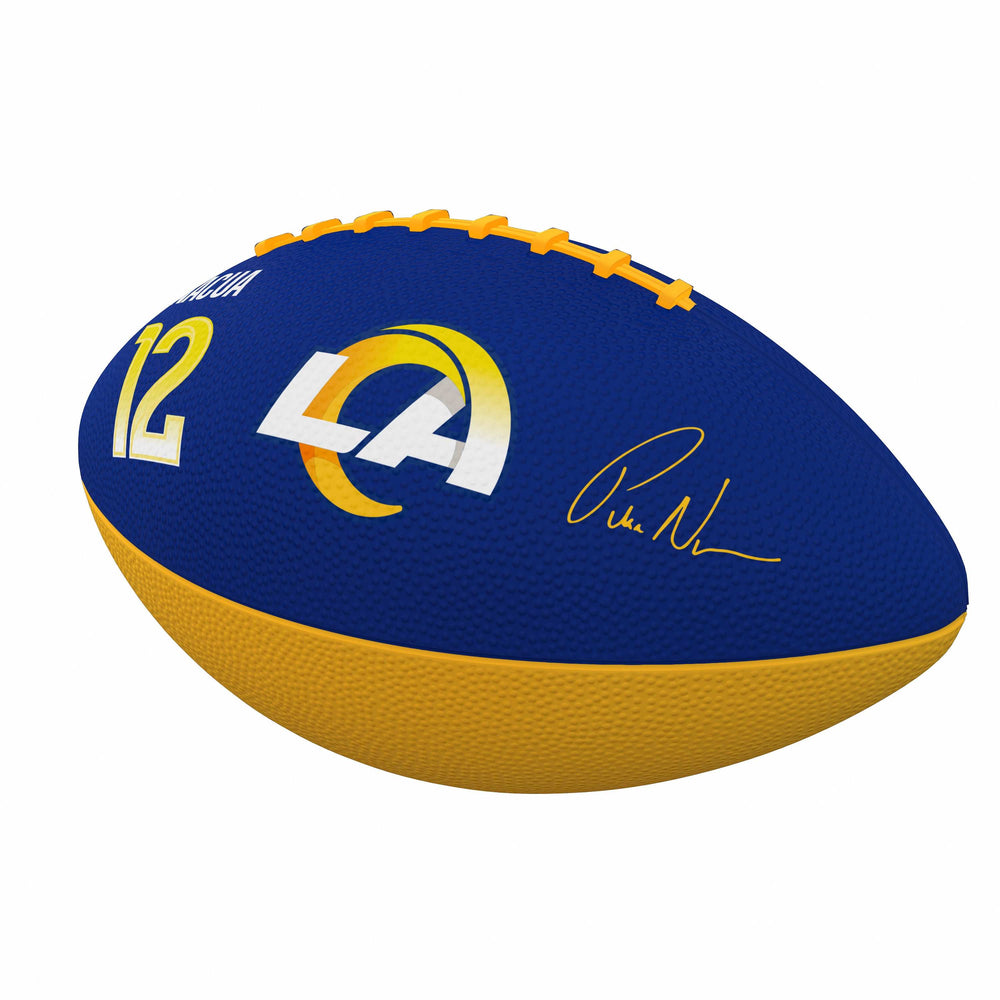 LA Rams Puca Nacua Players Junior Size Rubber Football - Logo Brands - Flyclothing LLC