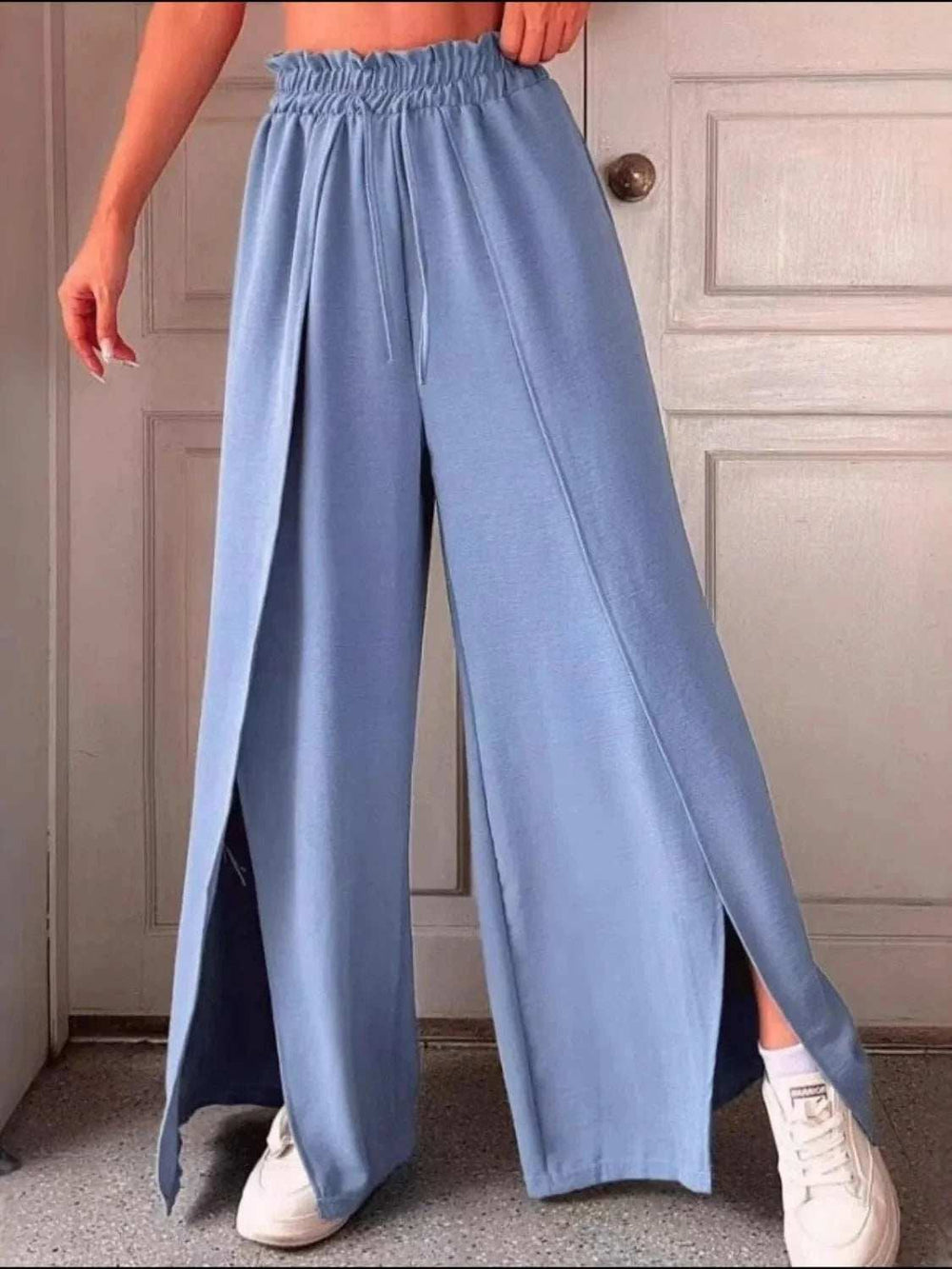 Slit Wide Leg Pants - Trendsi - Flyclothing LLC