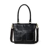 Black Terry Tote - Classy Leather Bags - Flyclothing LLC