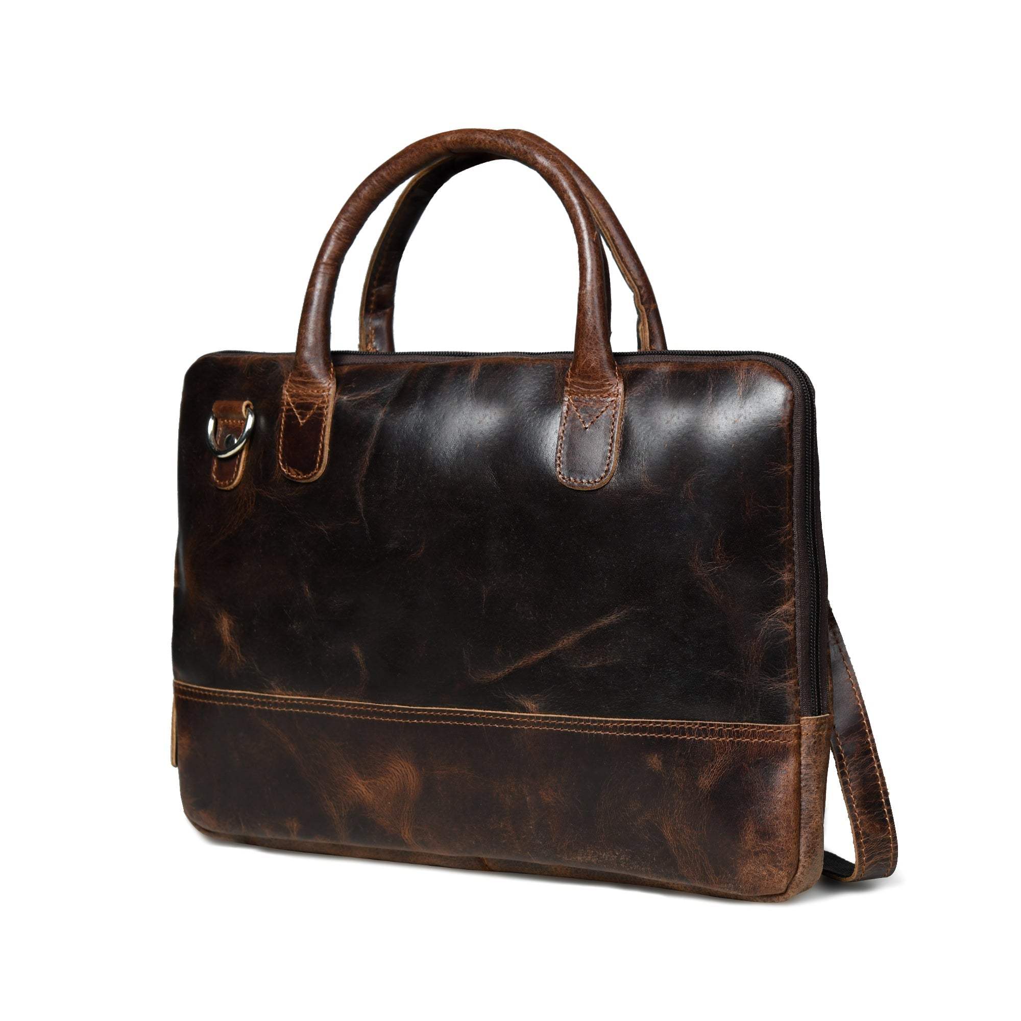 Modernist Leather Laptop Bag-Dark Brown - Classy Leather Bags - Flyclothing LLC