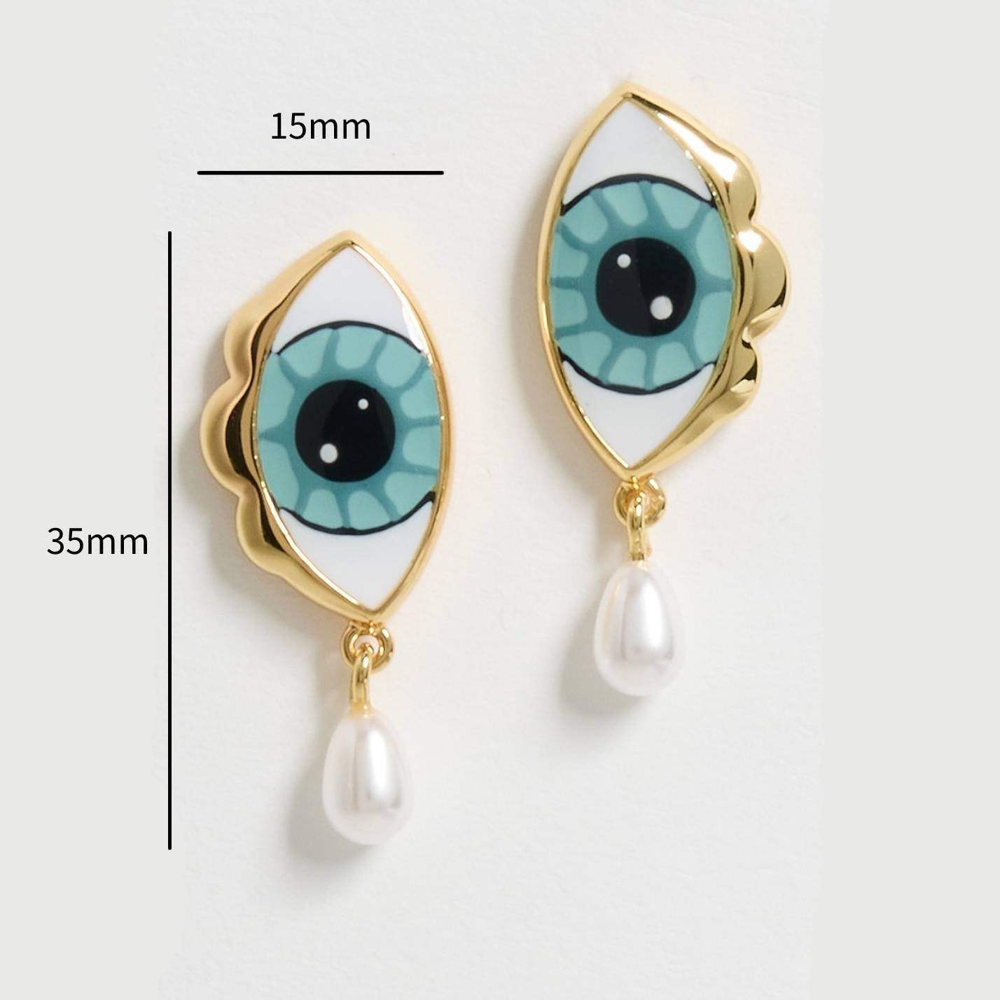 Stainless Steel Blue-eyed Pearl Earrings - My Store - Flyclothing LLC