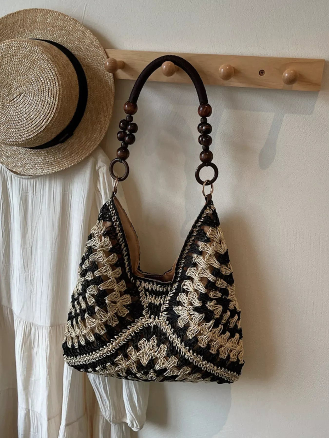 Crochet Hobo Handbag - Trendsi - Flyclothing LLC