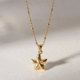 18K Gold Plated Starfish Pendant Necklace - Trendsi
