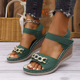 Open Toe Wedge Sandals - Trendsi - Flyclothing LLC
