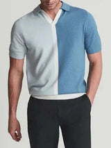 Men's Plus Size Two-Tone Short Sleeve Polo - Trendsi - Flyclothing LLC