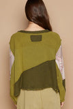 POL Long Sleeve Cut Sew Peace Emblem Top - Trendsi