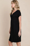 BOMBOM V-Neck Short Sleeve Dress - Trendsi