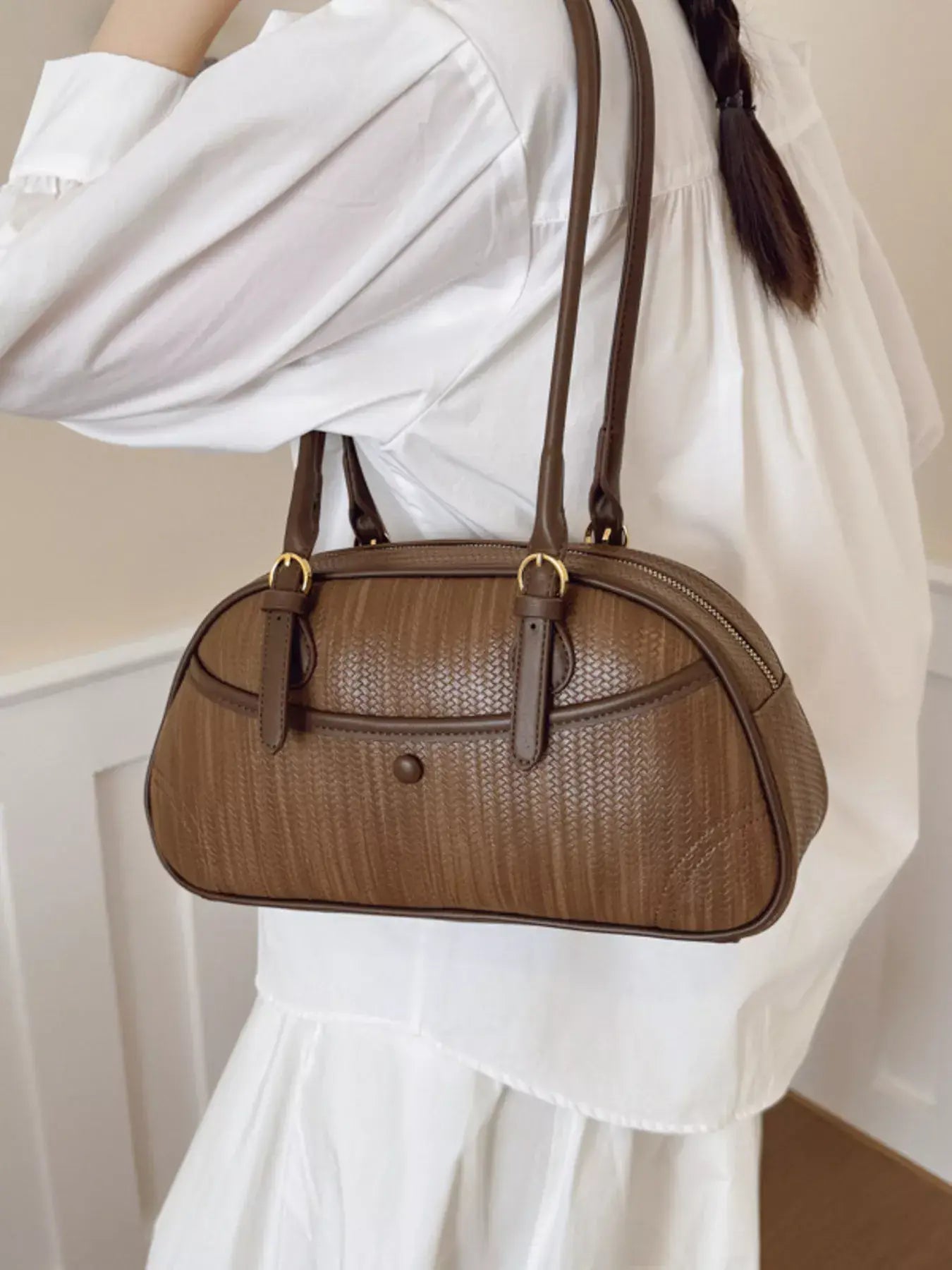 Vintage Buckle Shoulder Bag - Trendsi - Flyclothing LLC