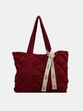 Quilted Nylon Large Tote Bag - Trendsi