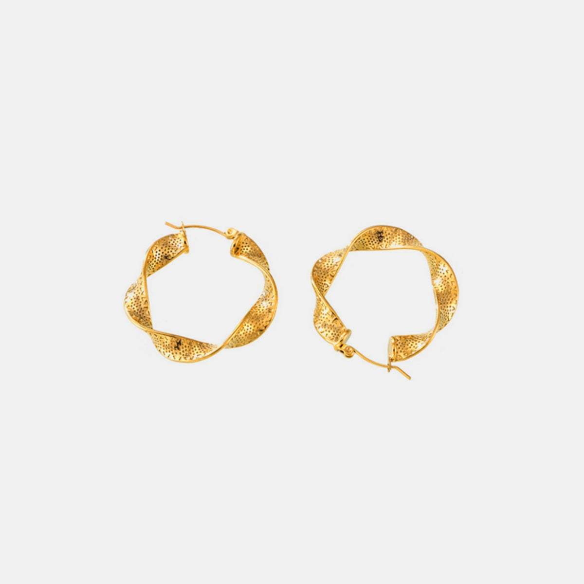 Titanium Steel Twisted Earrings - Trendsi - Flyclothing LLC