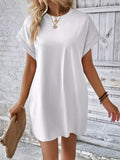 Round Neck Short Sleeve Mini Dress - Trendsi - Flyclothing LLC